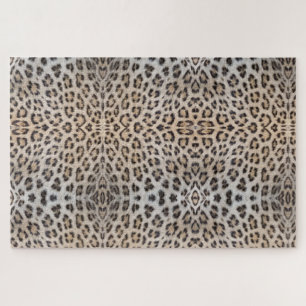 Stylish leopard cheetah fur animal print pattern jigsaw puzzle
