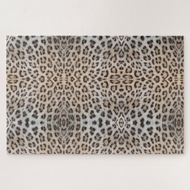 Stylish leopard cheetah fur animal print pattern jigsaw puzzle (Horizontal)