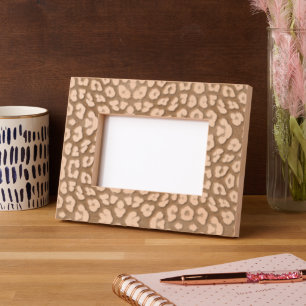 Stylish leopard fur animal print girly chic etched frames