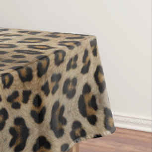 Stylish leopard fur animal print pattern trendy tablecloth