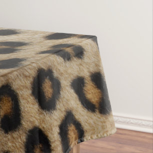 Stylish leopard fur animal print trendy girly chic tablecloth