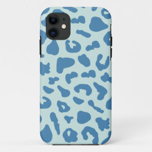 Stylish Leopard Print Animal Pattern in Blue Case-Mate iPhone Case