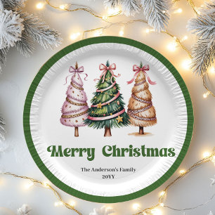 Stylish Leopard Print Christmas Tree Paper Plates