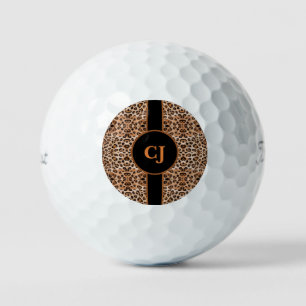 Stylish Leopard Print Personalised Golf Balls