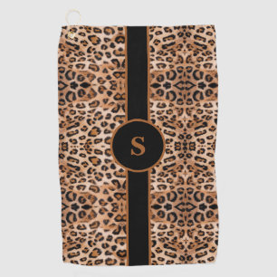 Stylish Leopard Print Personalised Golf Towel