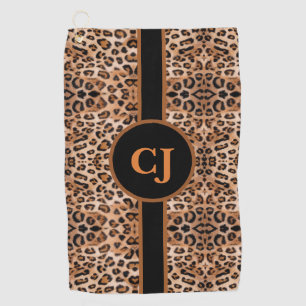 Stylish Leopard Print Personalised Golf Towel
