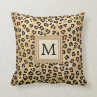 Stylish Leopard Print Wild Safari Animal Monogram