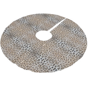 Stylish leopard skin fur animal print pattern chic brushed polyester tree skirt