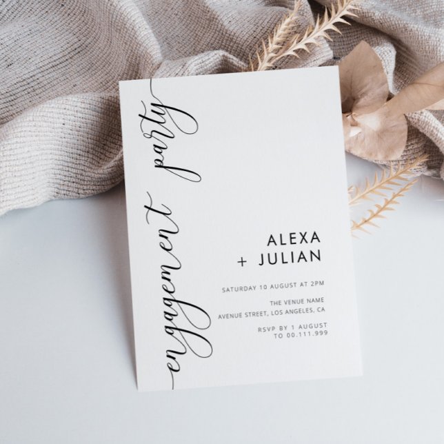 stylish lettering engagement party  invitation (Creator Uploaded)