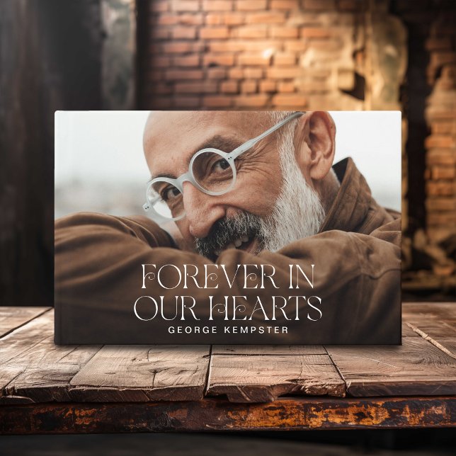 Stylish Lettering Forever in our Hearts' Memorial  Guest Book (Creator Uploaded)