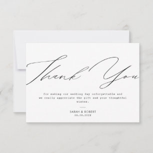Stylish letters wedding thank you card