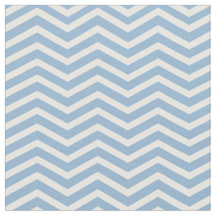 Stylish Light Blue and White Chevron Pattern Fabric