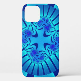 Stylish Light Blue Fractal iPhone 12 Case