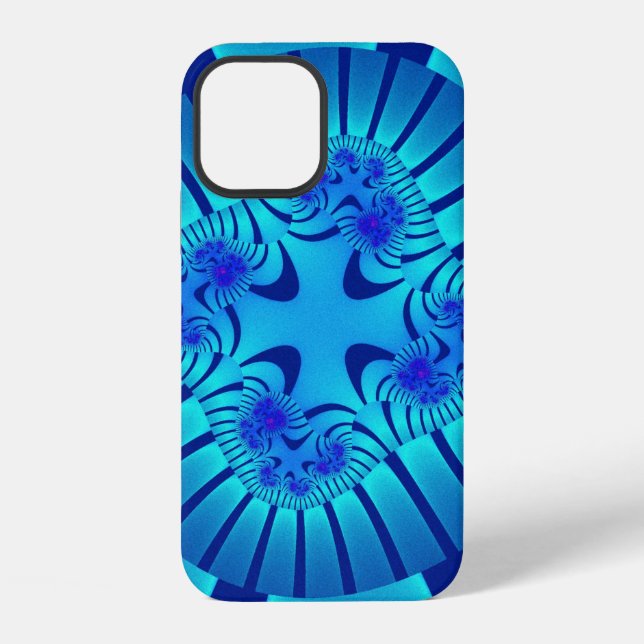 Stylish Light Blue Fractal iPhone Case (Back)