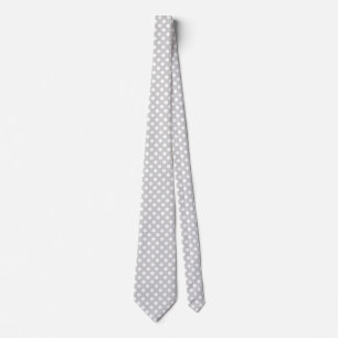 Stylish Light Grey and White Polka Dot Neck Tie