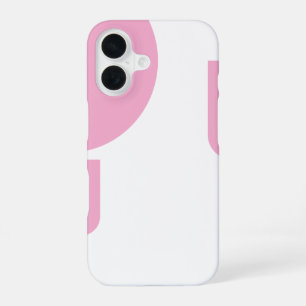 Stylish Light Pink Shaped on Solid White iPhone 16 Case