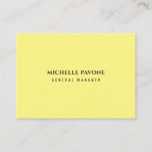 Stylish Light Yellow Simple Plain Professional Business Card