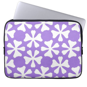 Stylish Lilac Purple and White Geometric Pattern Laptop Sleeve