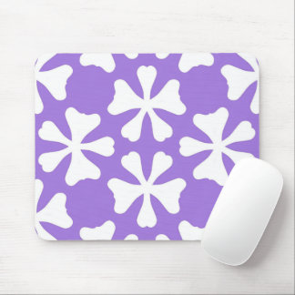 Stylish Lilac Purple and White Geometric Pattern Mouse Pad