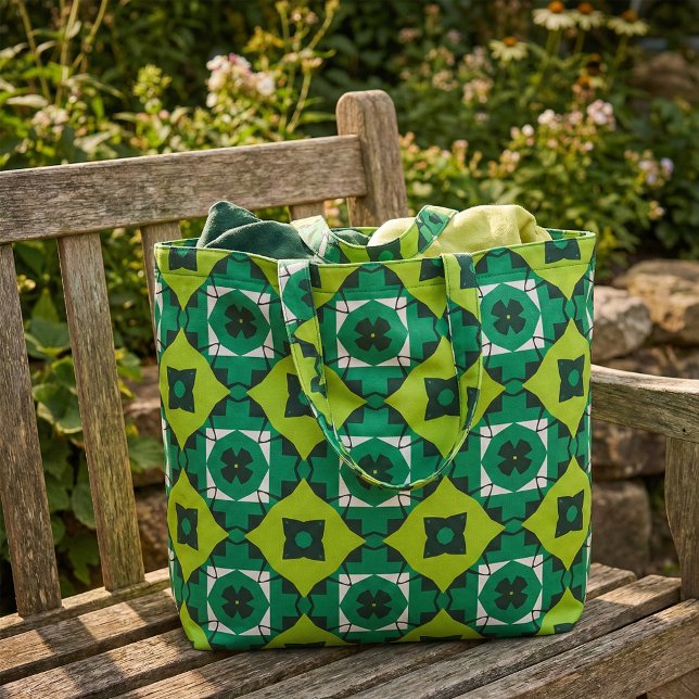 Stylish Lime Green Black & White Geometric Pattern Fabric (Creator Uploaded)