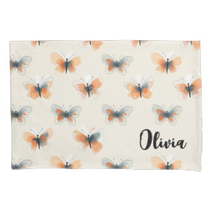 Stylish Line Art Butterflies Personalised Pillowcase