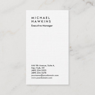 Stylish linen professional plain manager business card