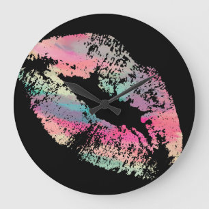 Stylish Lips #14 Large Clock