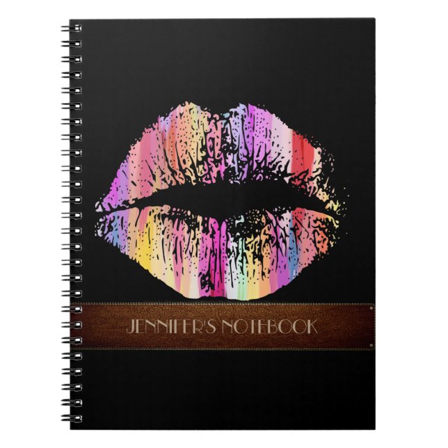 Stylish Lips #15 Spiral Notebook (Front)
