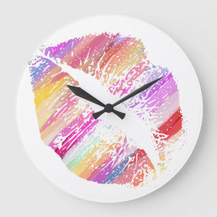 Stylish Lips #16 Large Clock
