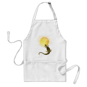 Stylish Lizard Holding the Sun Standard Apron