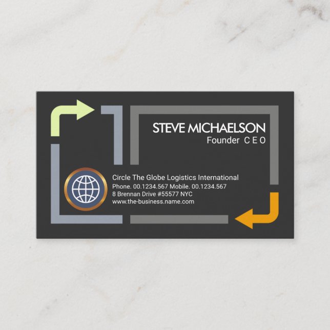Stylish Logistics Transport Border Freight Owner Business Card (Front)