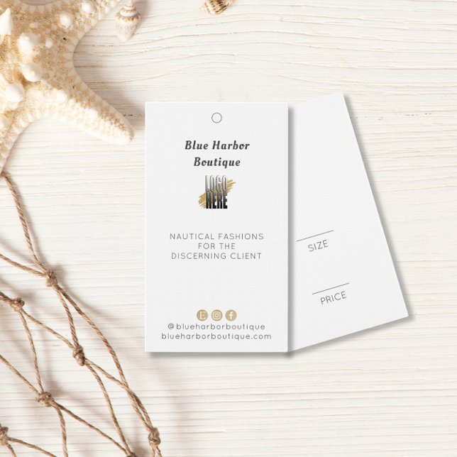 Stylish  Logo and Name White Clothing Price tag  (Creator Uploaded)