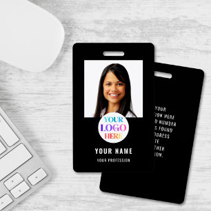 Stylish Logo Employee Photo Black Badge ID Badge