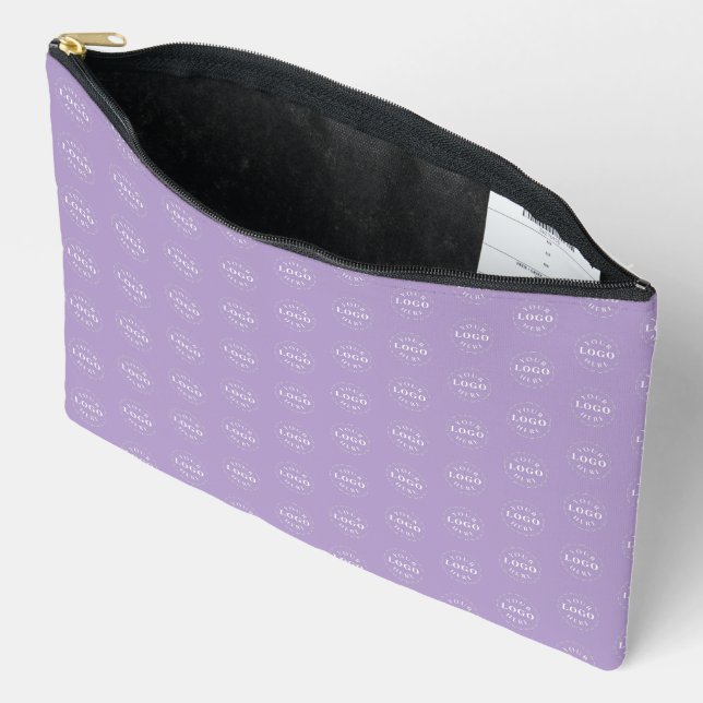Stylish Logo Print Organizer Pale Purple Accessory Pouch (Open)