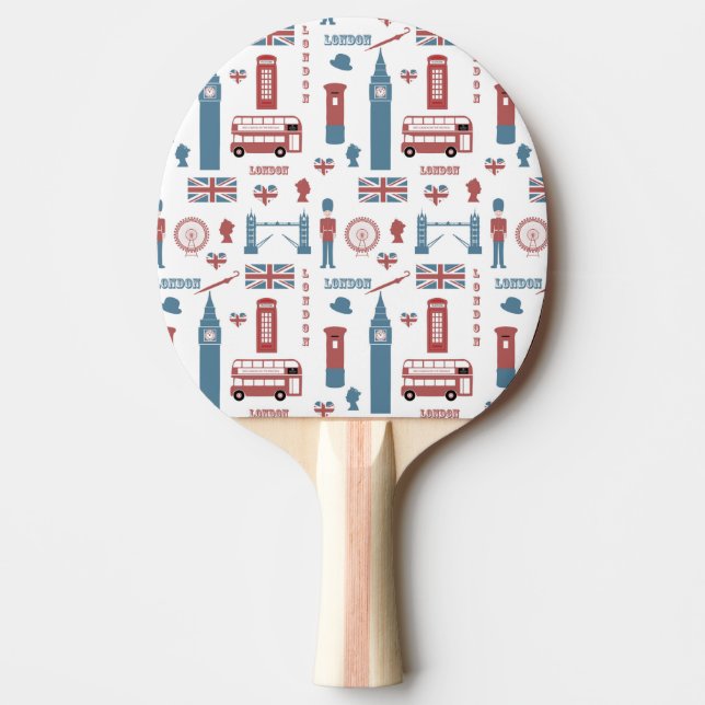 Stylish London England Big Ben English Flag Games Ping Pong Paddle (Front)