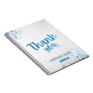 Stylish Look Name Customise White Marble Notebook