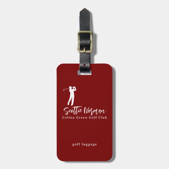 Stylish Looking Luggage Tag for Golfers (Front Vertical)