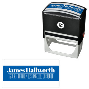 Stylish Looking Retro-modern Name & Address Self-inking Stamp