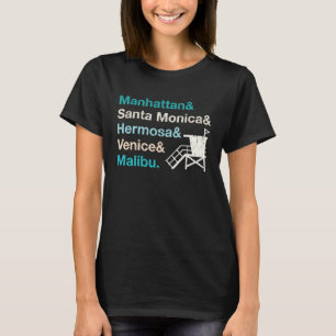 Stylish Los Angeles Beaches Ampersand List T-Shirt