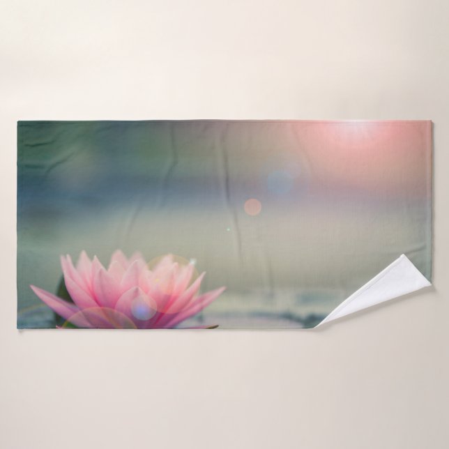 Stylish Lotus Flower Landscape, Zen Bath Towel Set (Bath Towel)