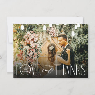 Stylish Love and Thanks Wedding Thank You Card
