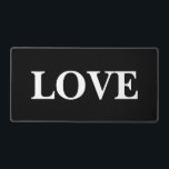 Stylish Love Design White Text Black Background Desk Mat<br><div class="desc">Stylish Love Design White Text Black Background</div>