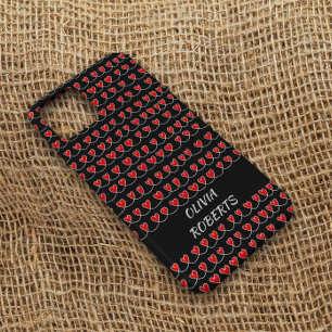 Stylish Loves Red Hearts Pattern Personalised Case-Mate iPhone 14 Case