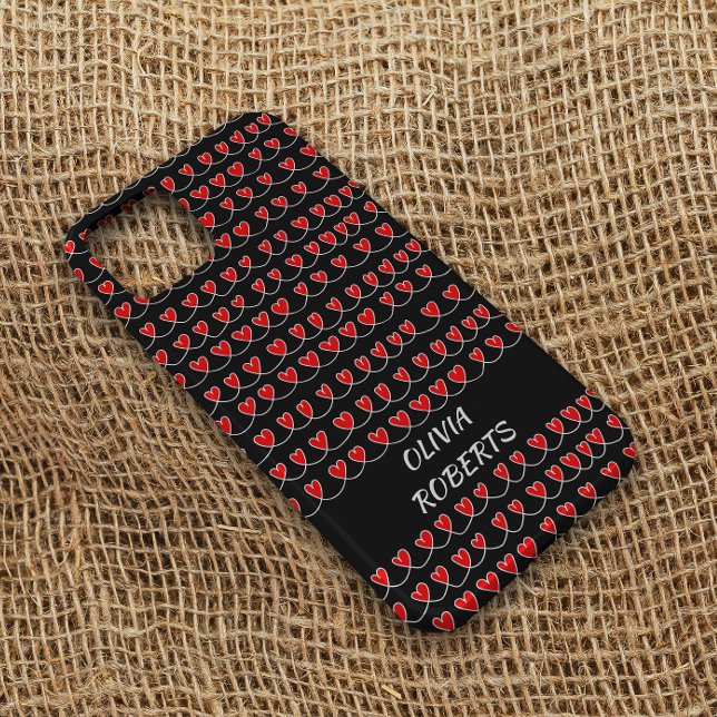 Stylish Loves Red Hearts Pattern Personalised Case-Mate iPhone Case (Creator Uploaded)