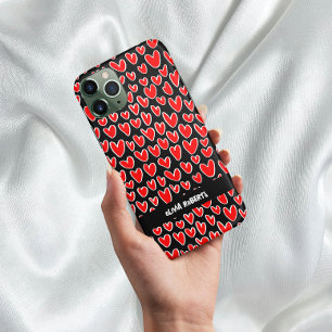 Stylish Loves Red Hearts Pattern Personalised Case-Mate iPhone 14 Case