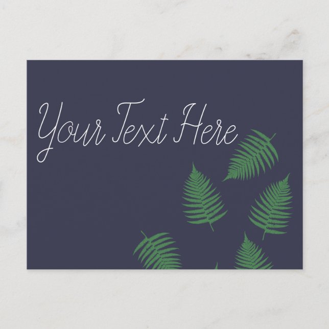 Stylish Lucky Green Fern Postcard (Front)