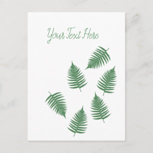 Stylish Lucky Green Fern Vertical Postcard