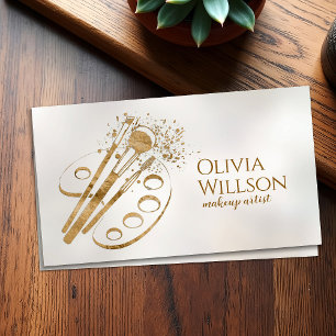 Stylish Luxury Makeup Brushes and palette Business Card