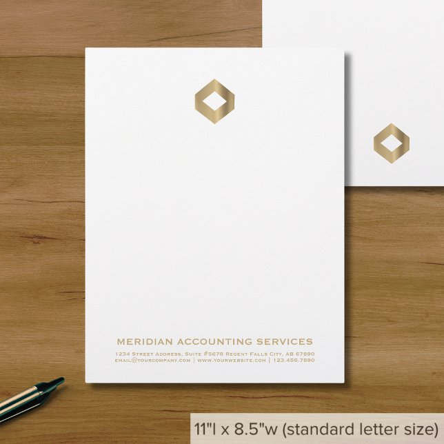 Stylish Luxury Modern Gold Diamond Logo Custom Letterhead (Creator Uploaded)