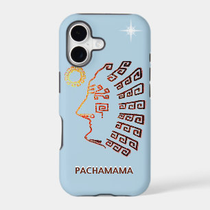 Stylish Machu_Picchu, Sun and Star on Sky Blue